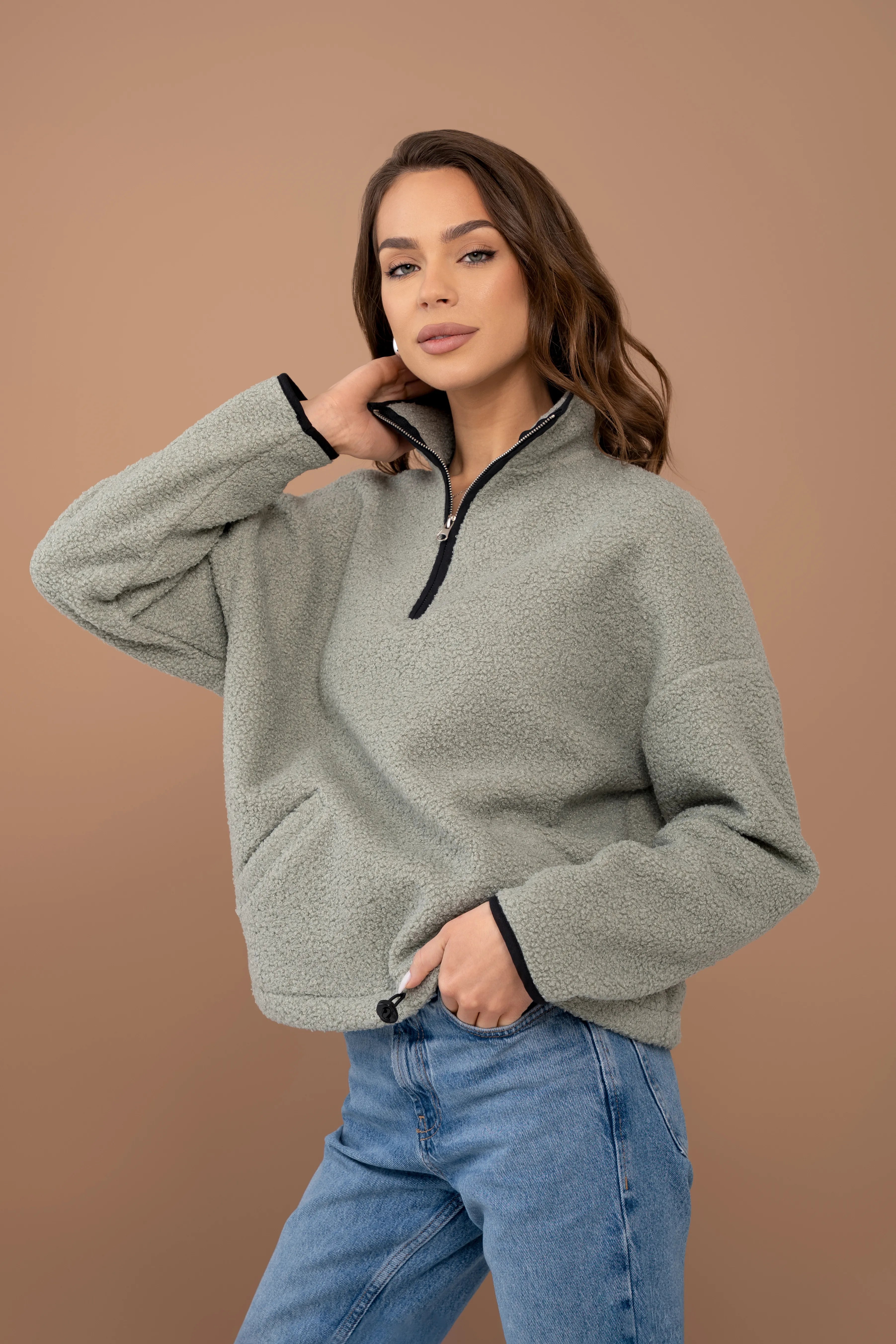 Oversized teddy sweatshirt “Dana” CMF570-17